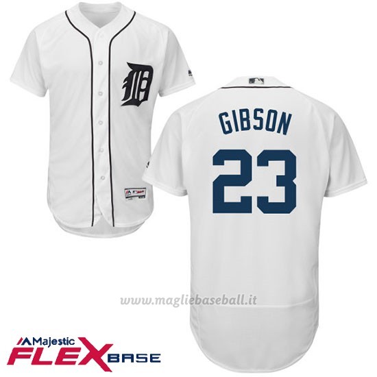 Maglia Baseball Uomo Detroit Tigers Kirk Gibson Bianco Flex Base